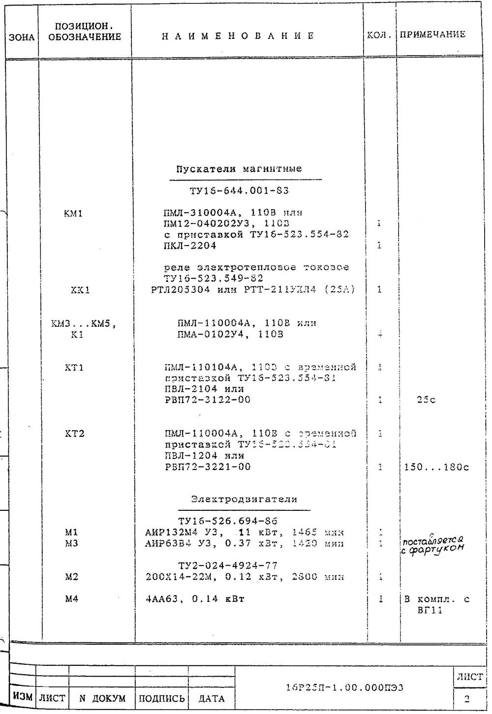 Перелік елементів токарно-гвинторізного верстата 16Р25П